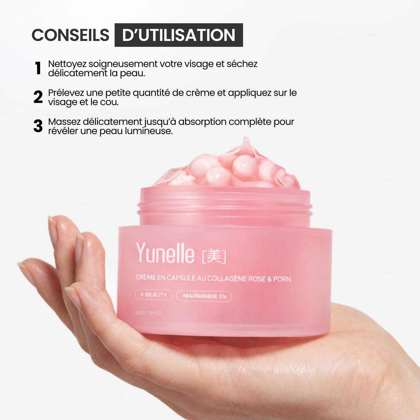 Crème en Capsules au Collagène Rose PDRN