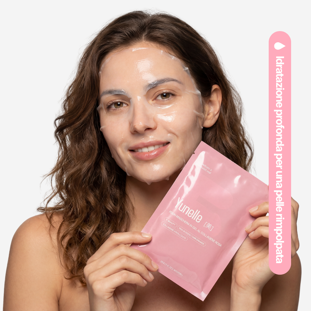 Maschera in gel al collagene rosa