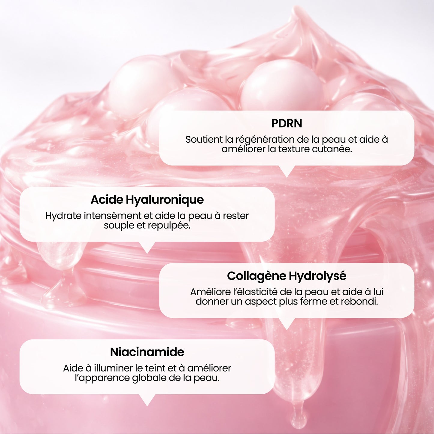 Crème en Capsules au Collagène Rose PDRN